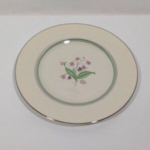 Syracuse China Coralbel Floral Dinner Plate Platinum Trim